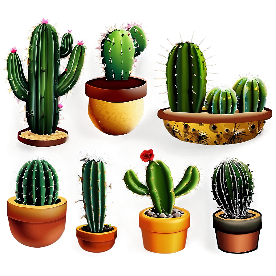 Cactus Set Png Voq6