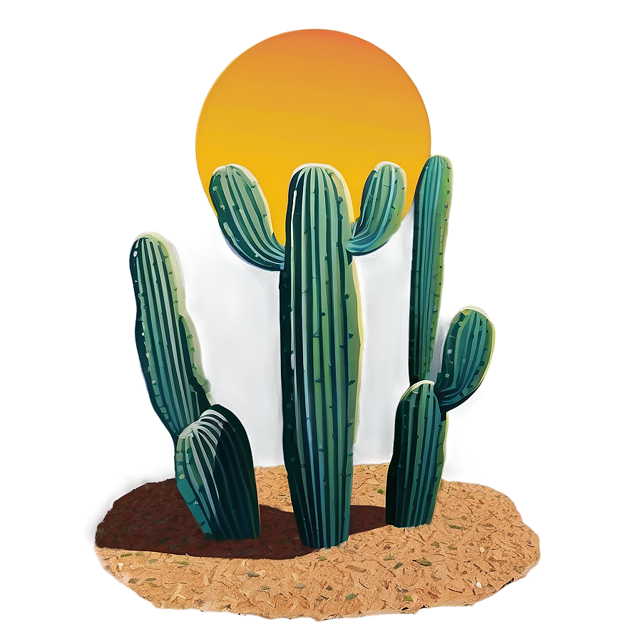 Cactus Sunset Png Ymu69