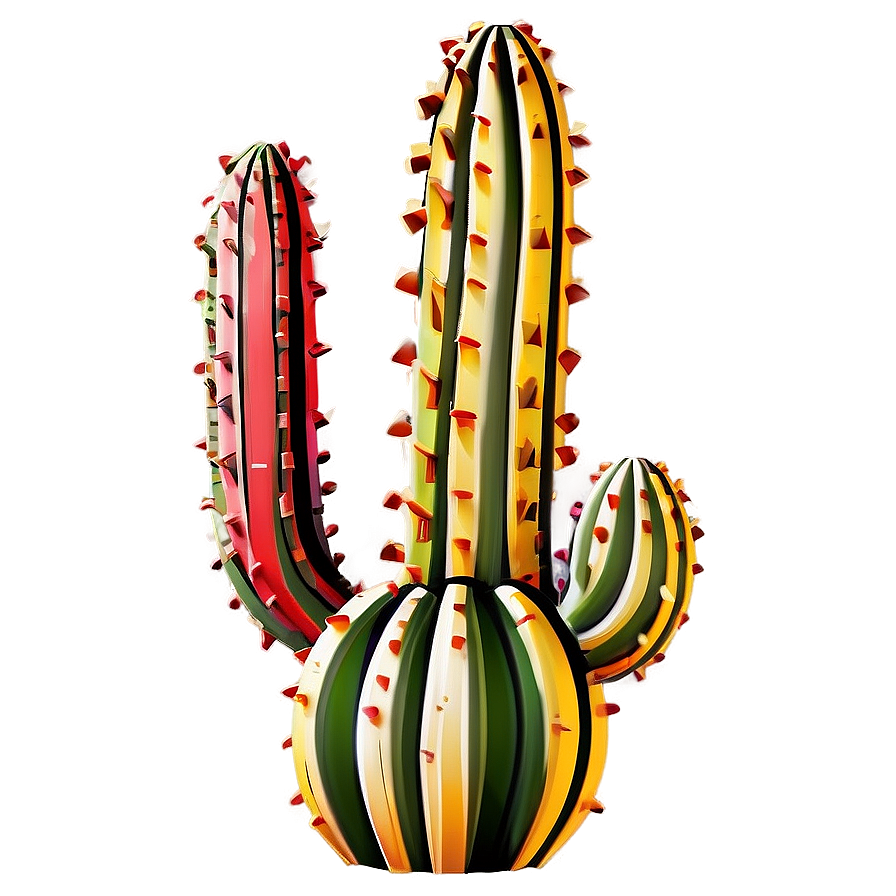 Cactus With Abstract Pot Png 38