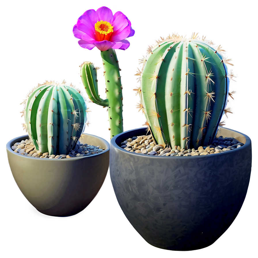 Cactus With Abstract Pot Png Qec