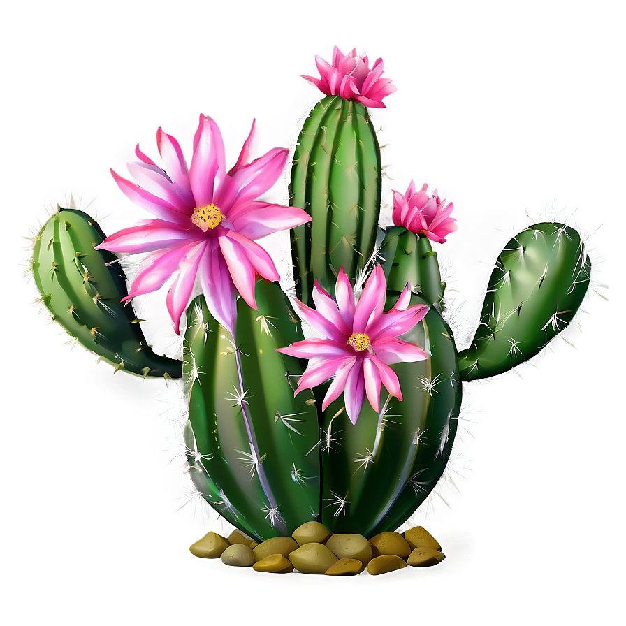 Cactus With Pink Flowers Png Ytk66