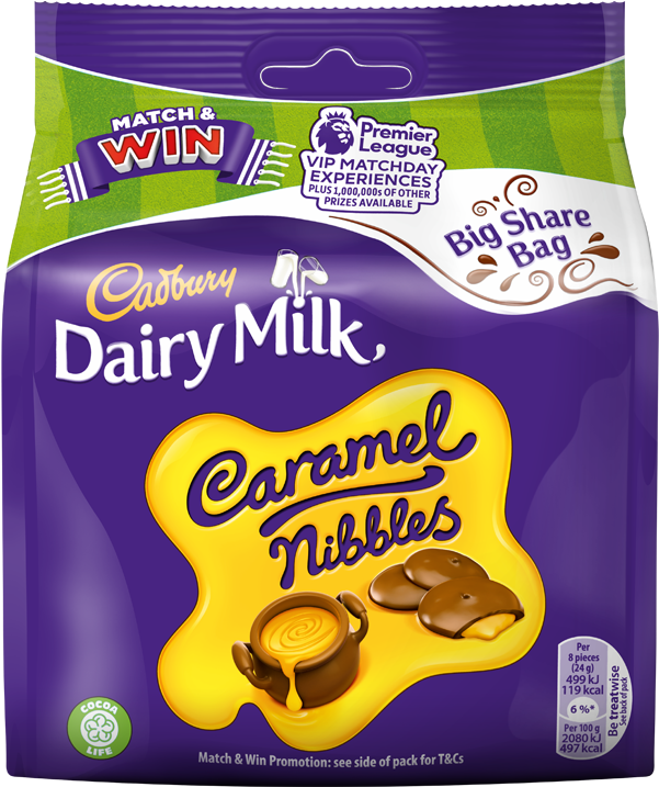 Cadbury Dairy Milk Caramel Nibbles Packaging