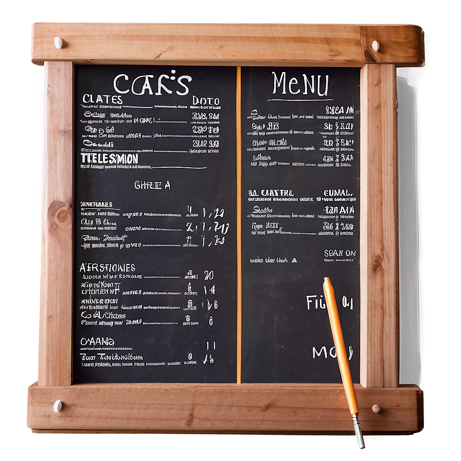 Cafe Menu Board Png 05242024