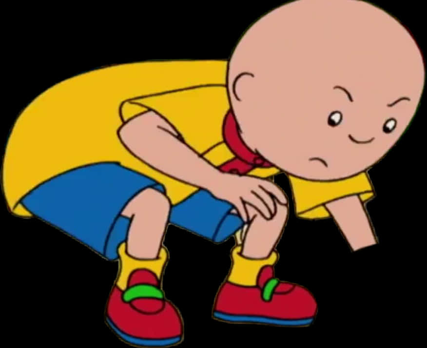 Caillou Cartoon Character Kneeling