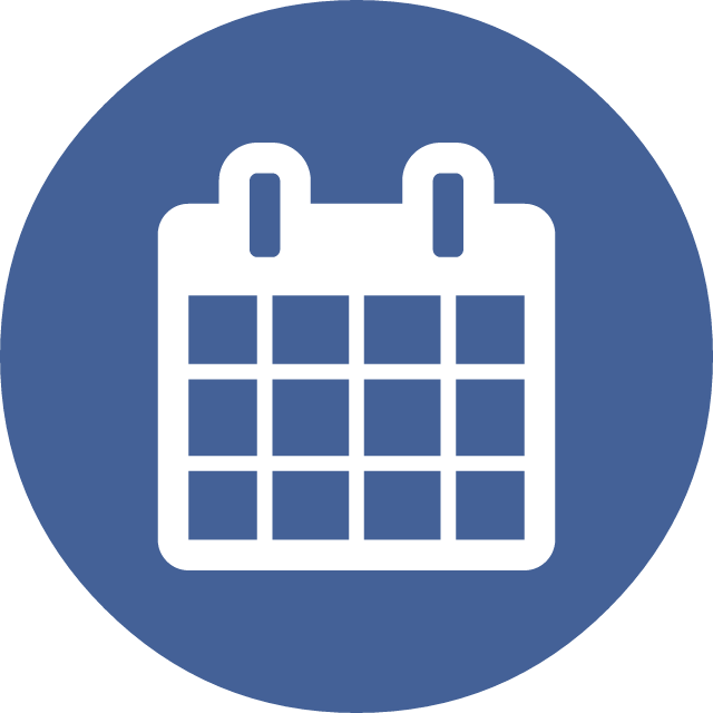 Calendar Icon Blue Circle