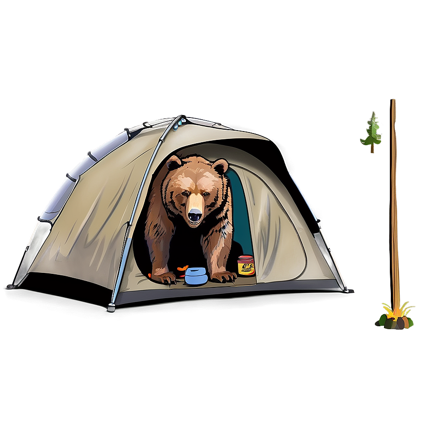 California Bear Camping Scene Png Kcf61