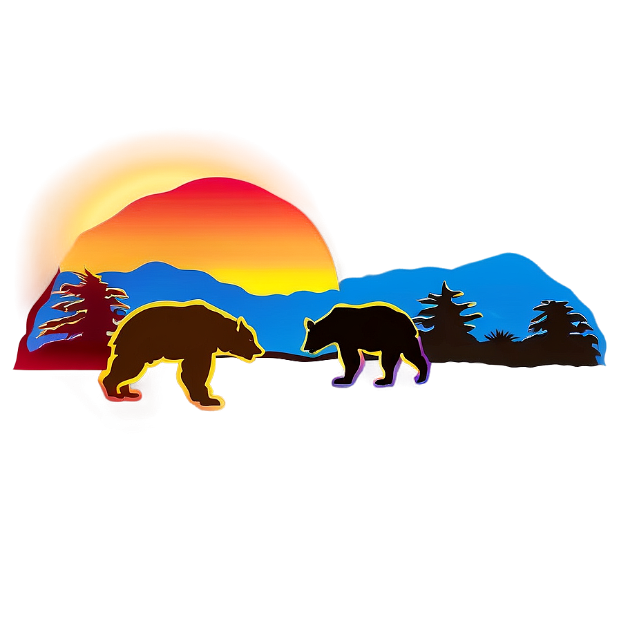 California Bear Sunset Scene Png 59