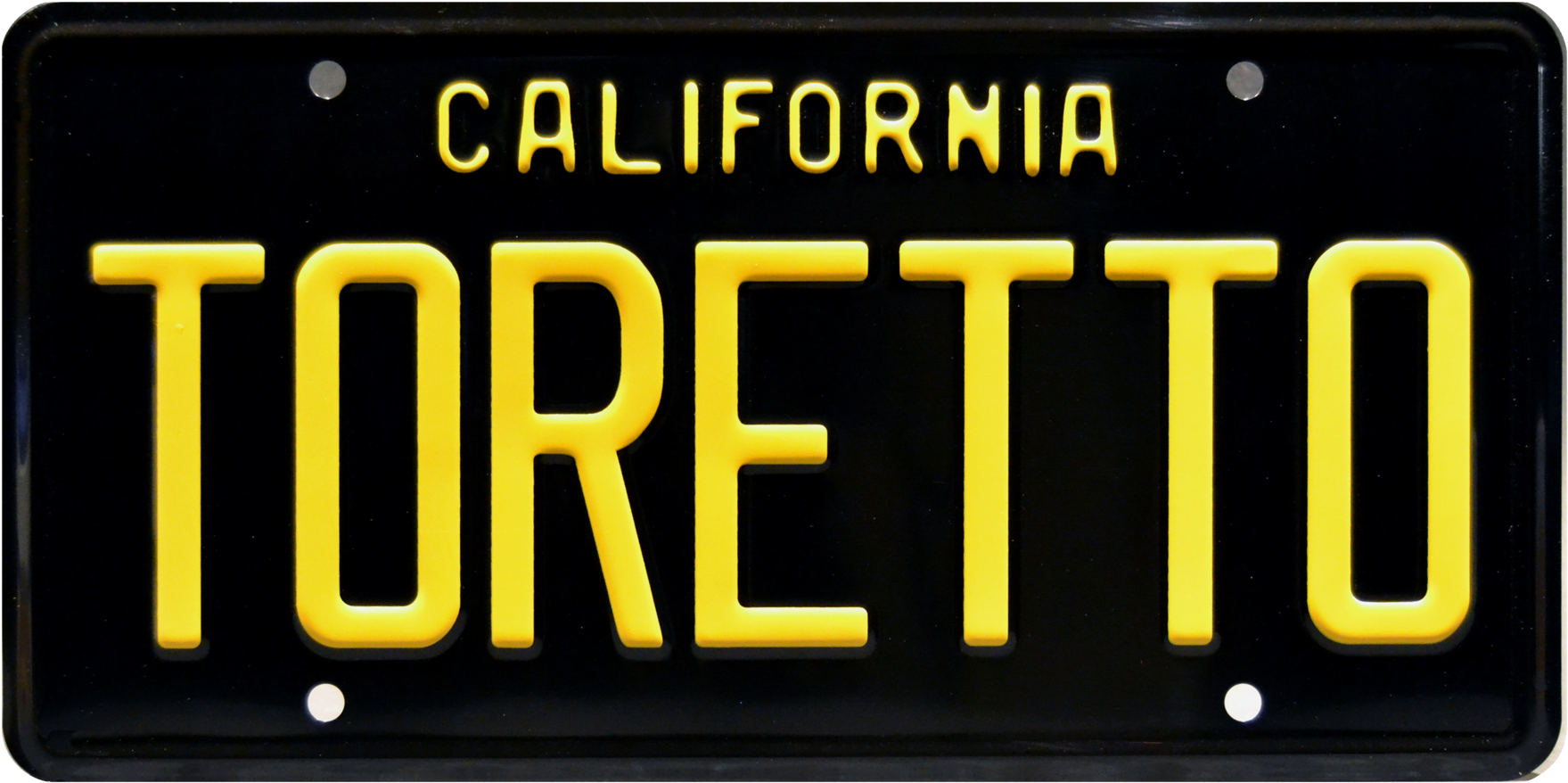 California Toretto License Plate