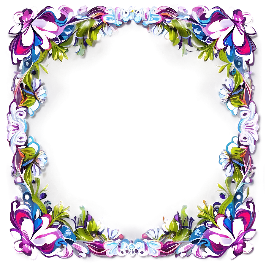 Calligraphy Flower Frame Png Eij