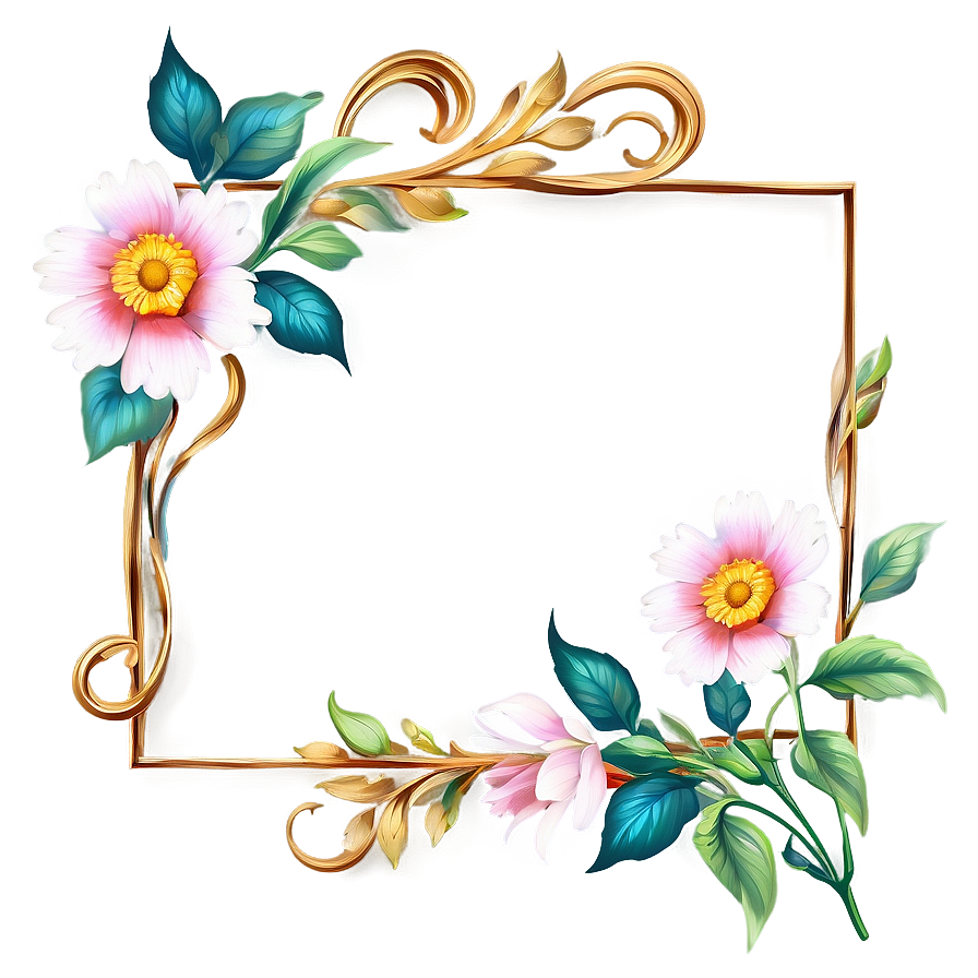 Calligraphy Flower Frame Png Vth49