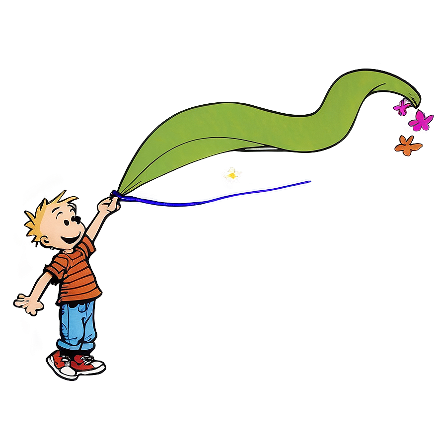 Calvin And Hobbes Flying Kite Png Yog99