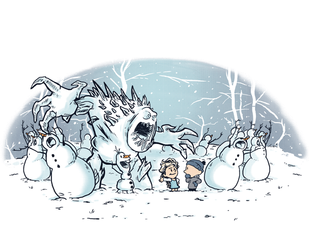 Calvin Hobbes Snowmen Monster