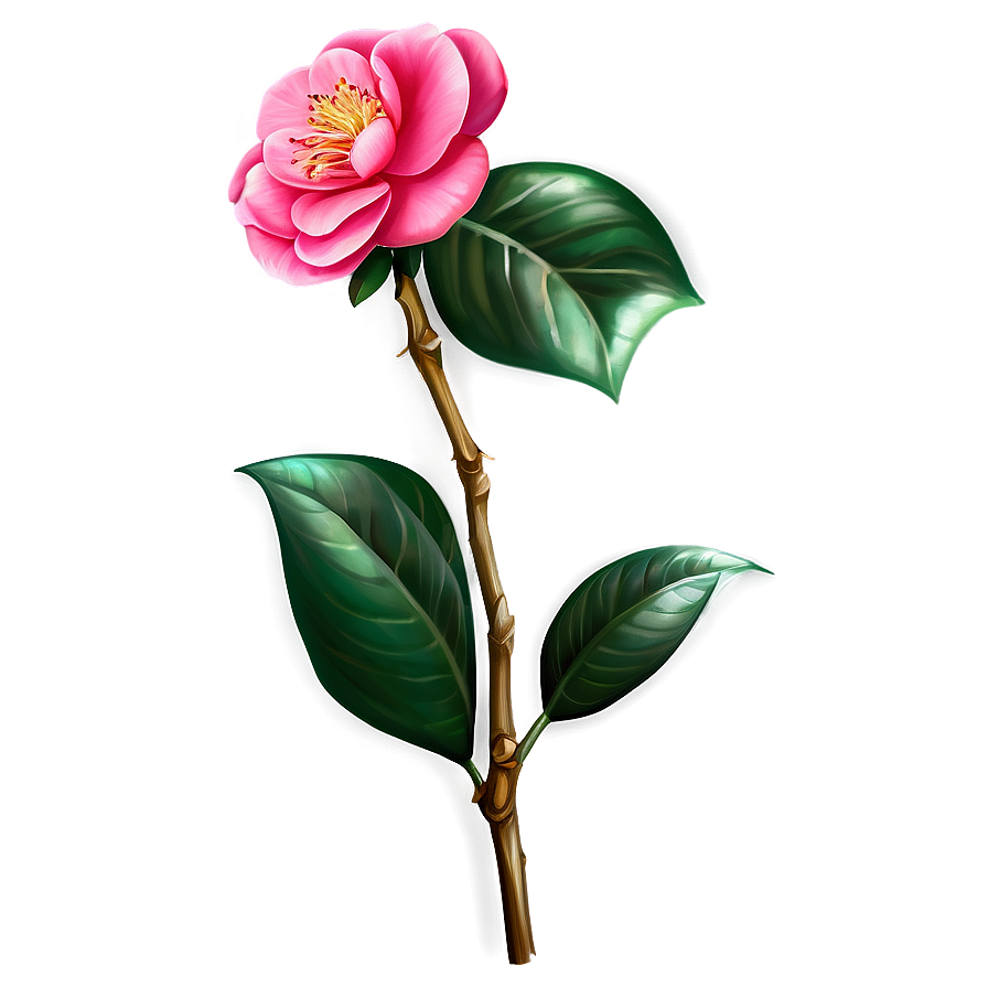 Camellia Flower Drawing Png 05252024