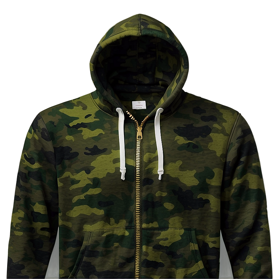 Camo Zip Up Hoodie Png Pbn20