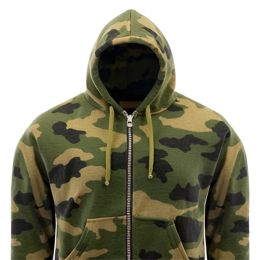 Camo Zip Up Hoodie Png Ubm34