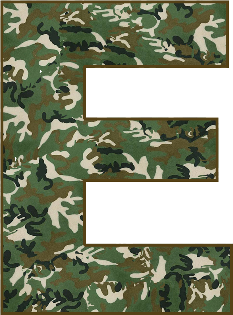 Camouflage Letter E Design