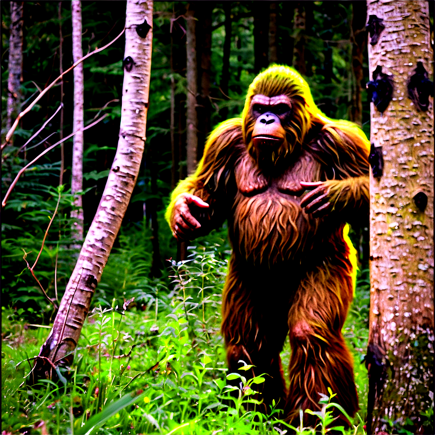 Camouflaged Bigfoot In Nature Png 81