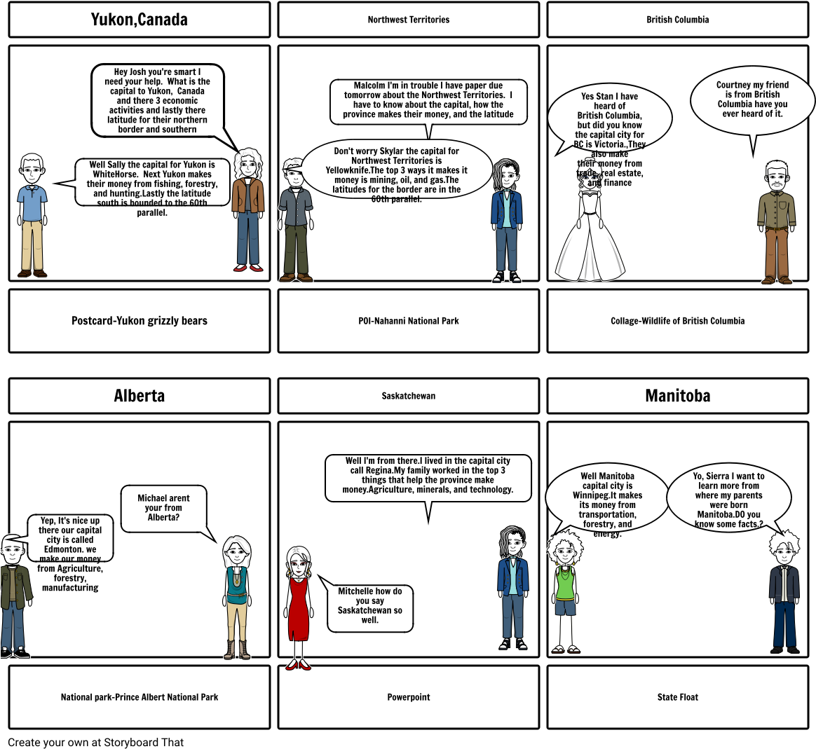 Canadian Regions Educational Comic Strip