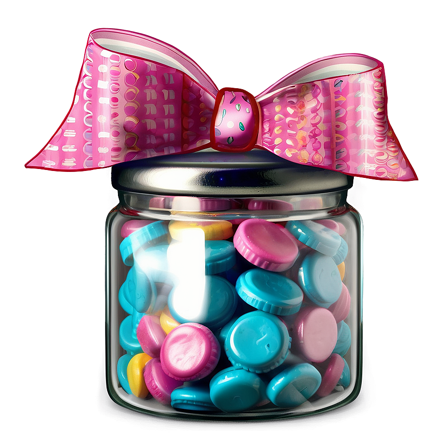 Candy Jar With Bow Png 06292024