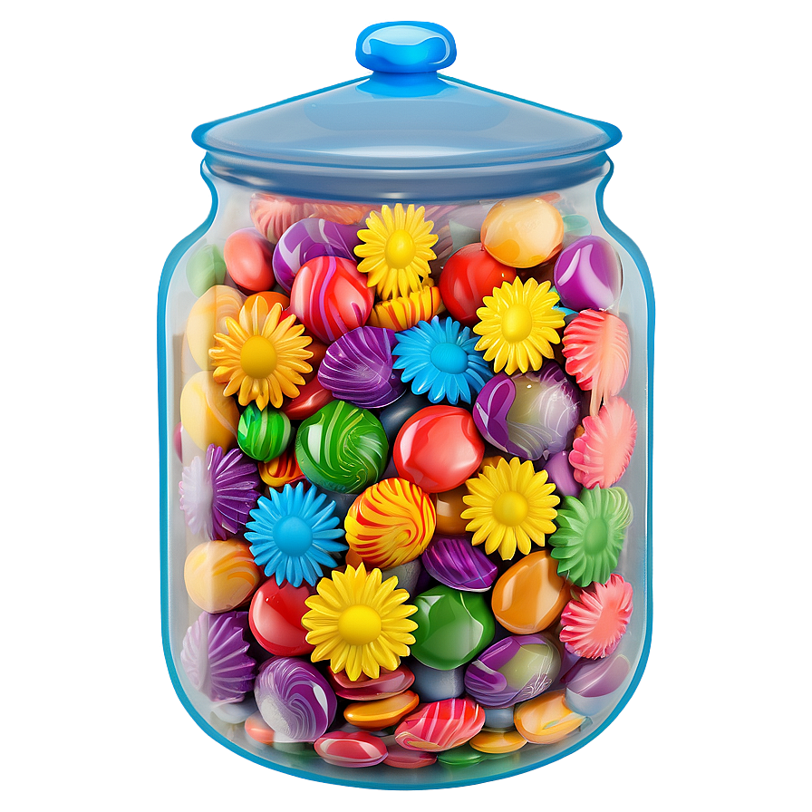 Candy Jar With Flowers Png Ppl52