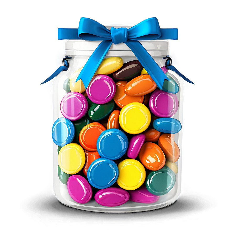 Candy Jar With Ribbon Png Rim