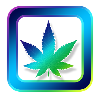 Cannabis Leaf Icon Neon Outline