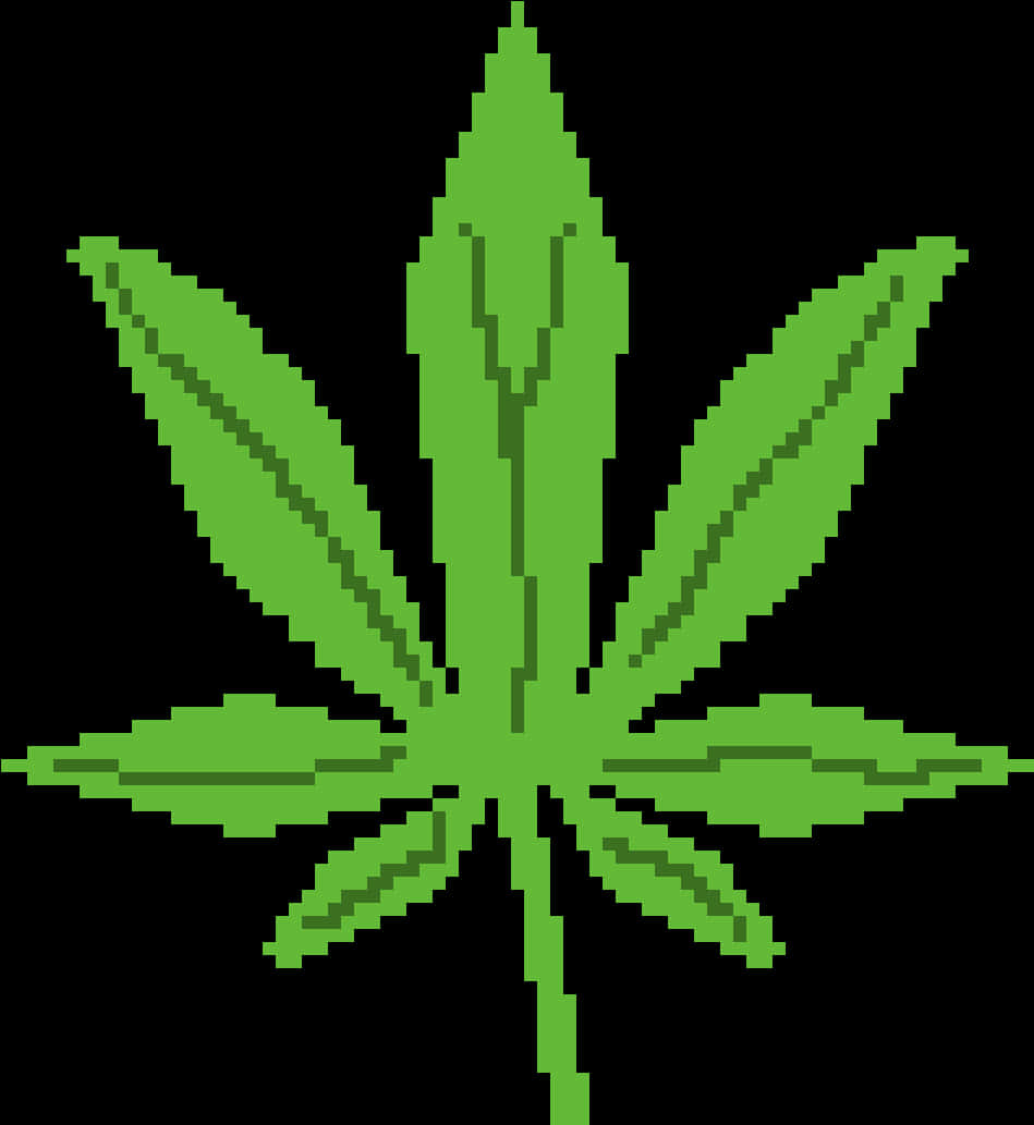 Cannabis Leaf Pixel Art