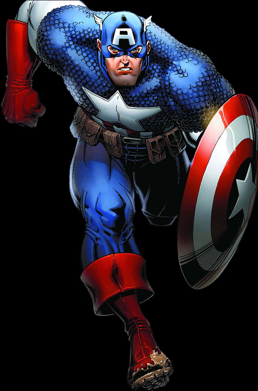 Captain America Charging With Shield