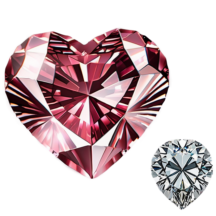 Captivating Pink Heart Diamond Image Png Msb87