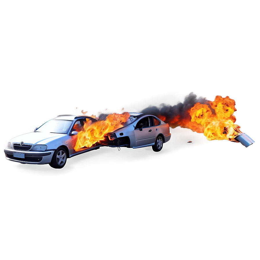 Car Crash Fire Explosion Png Tkn