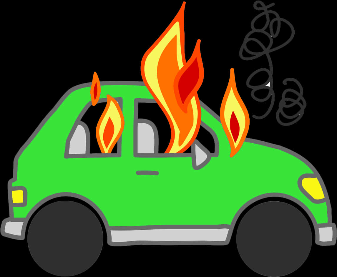 Car On Fire Clipart