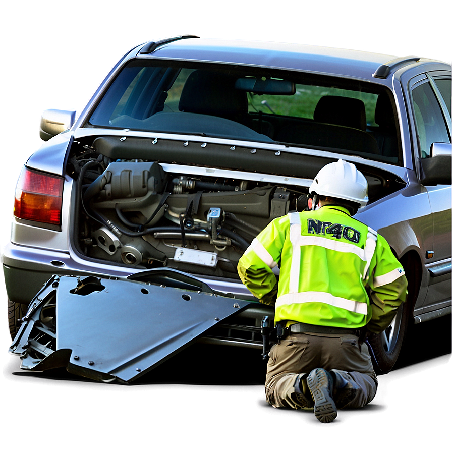 Car Rollover Crash Scene Png Bag