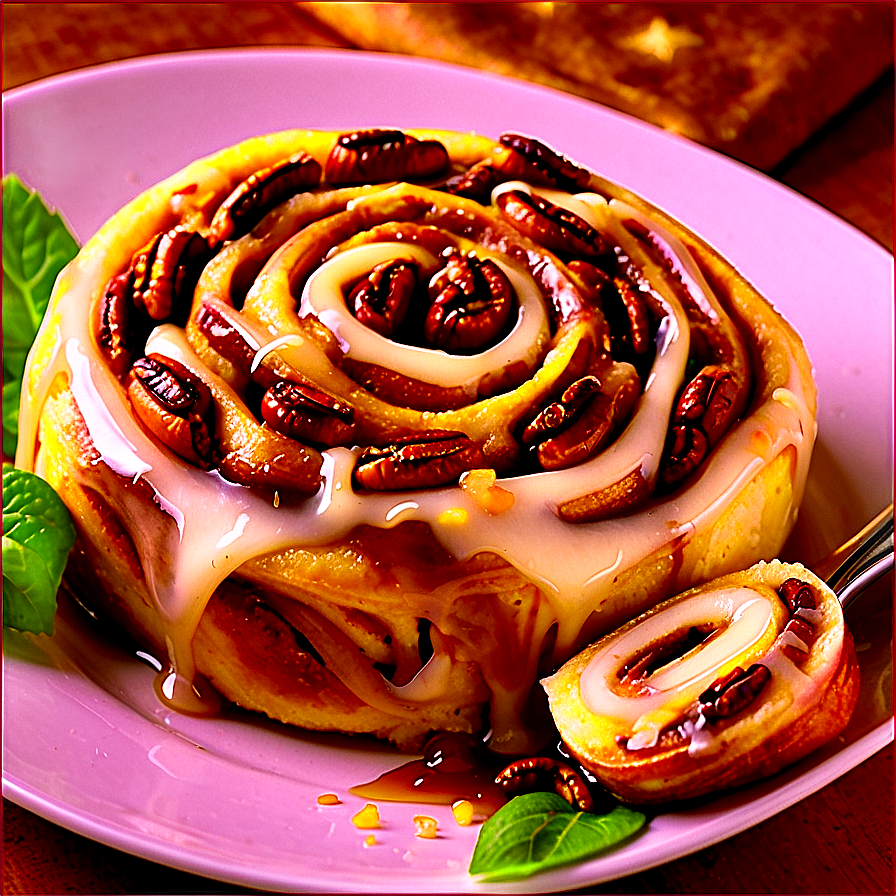 Caramel Pecan Cinnamon Roll Png 21