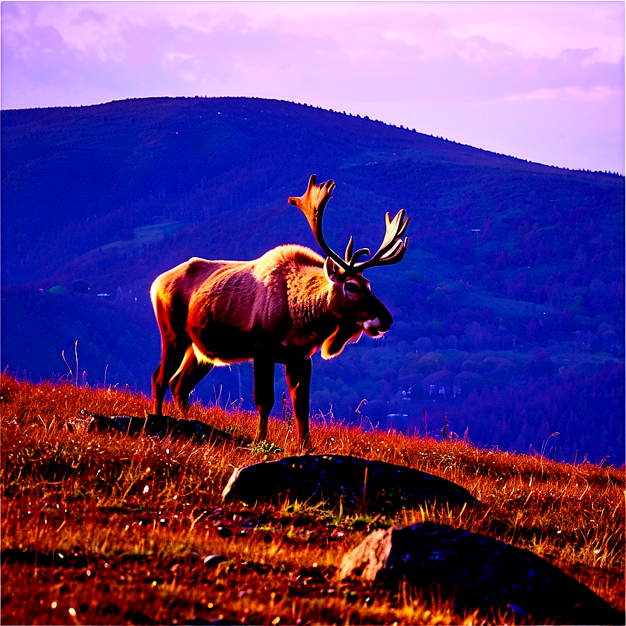 Caribou On Mountain Ridge Png Jgd95