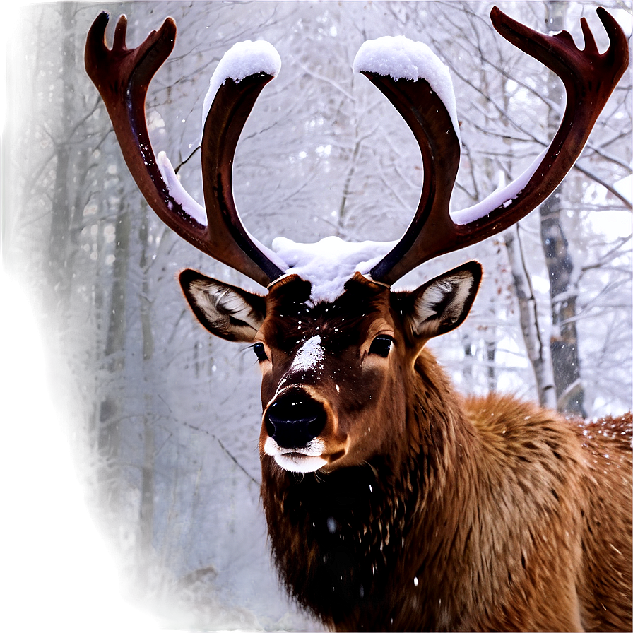 Caribou Standing In Snowstorm Png 61