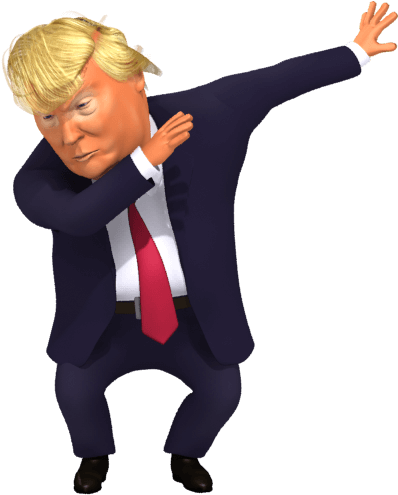 Caricatured Trump Dabbing Pose