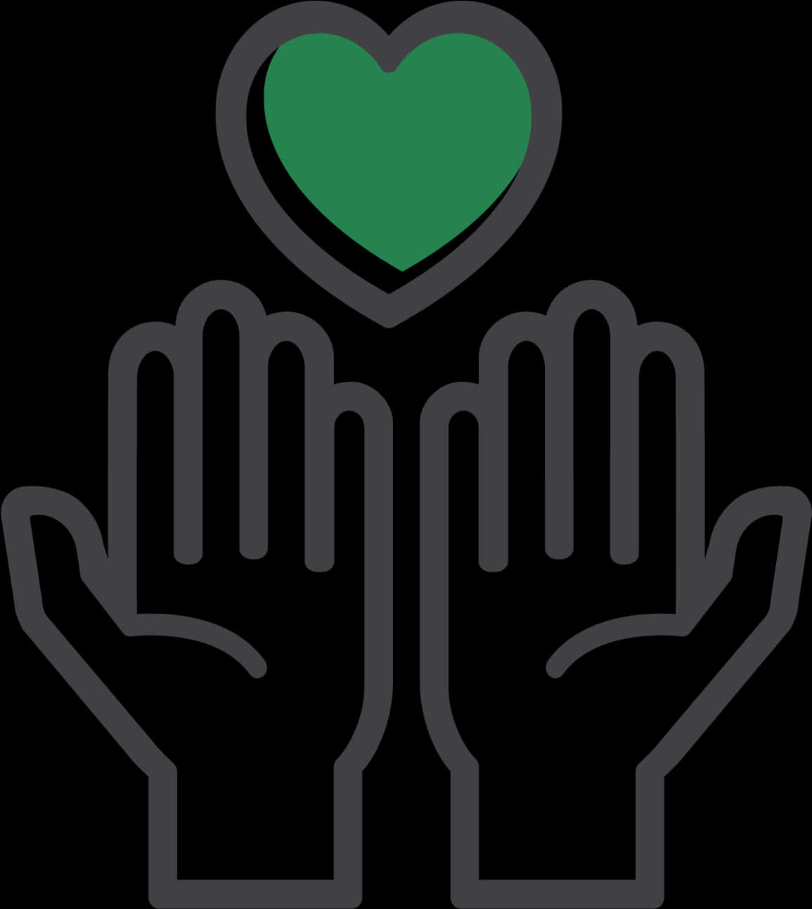 Caring Hands Heart Icon