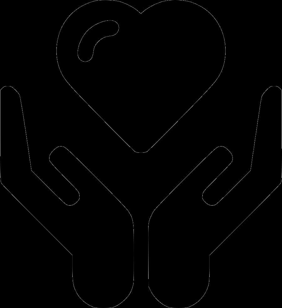 Caring Hands Heart Outline