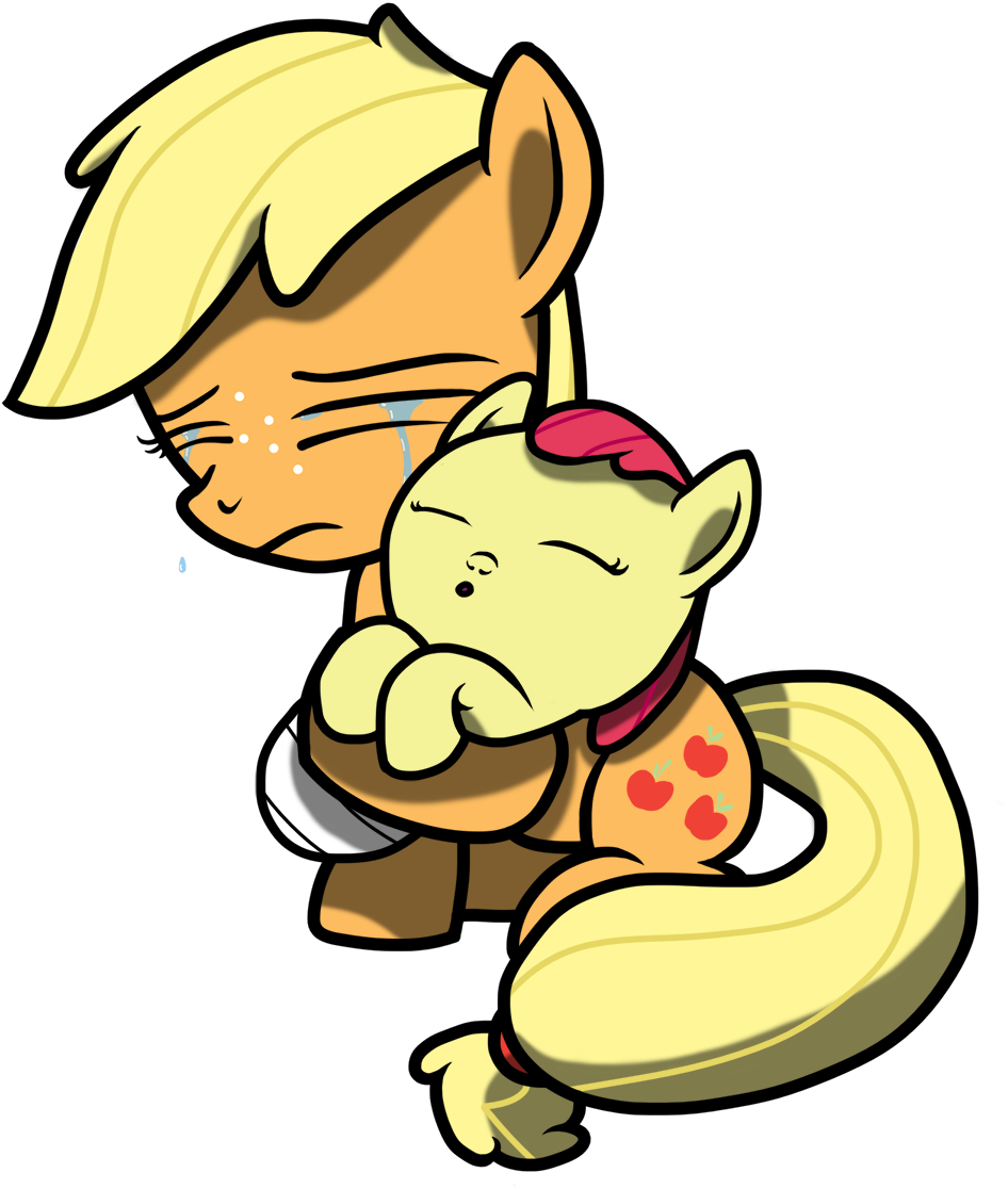 Caring_ Pony_ Holding_ Sleeping_ Baby