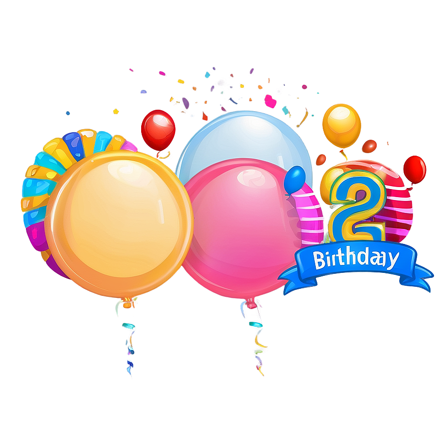 Cartoon 2nd Birthday Banner Png Wvk