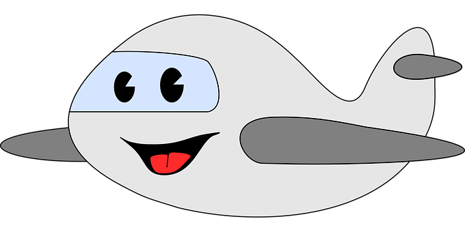 Cartoon Airplane Smiling Face