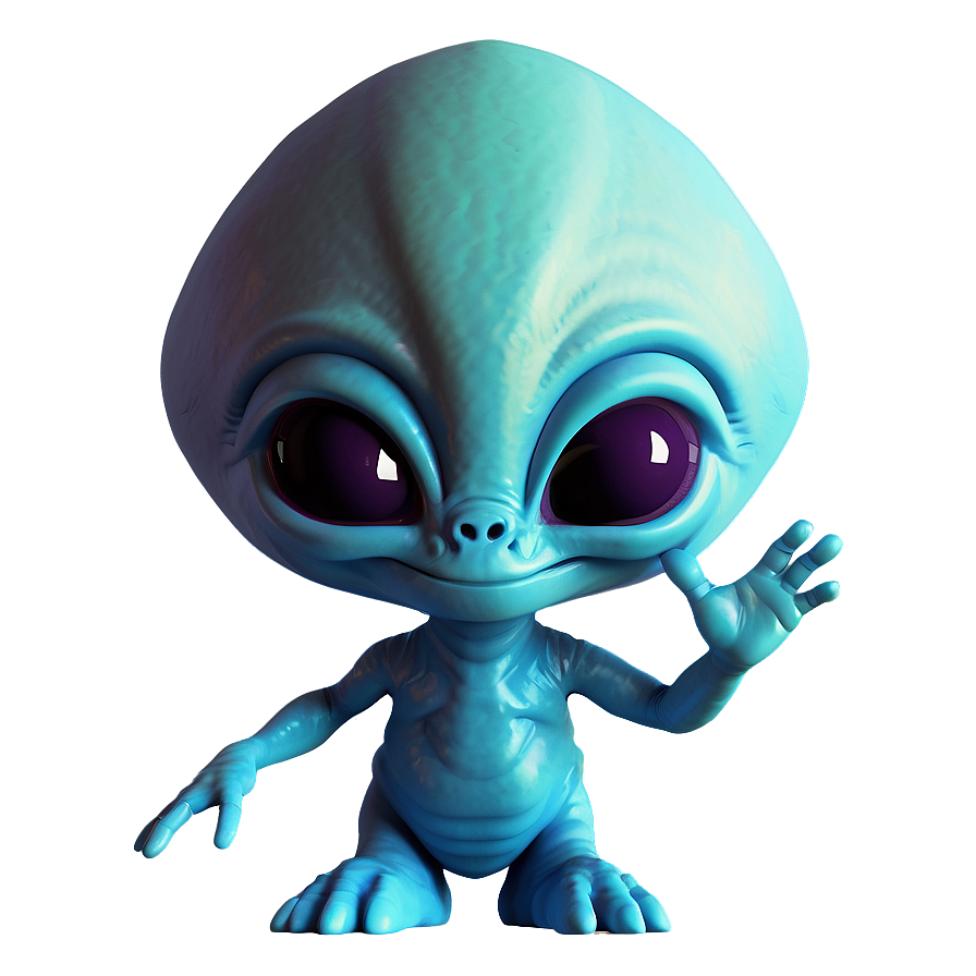 Cartoon Alien Waving Hello Png 06292024