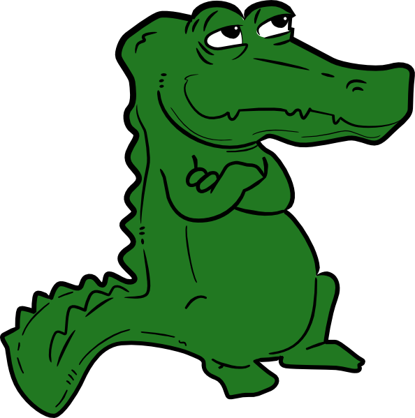 Cartoon Alligator Standing Confidently.png