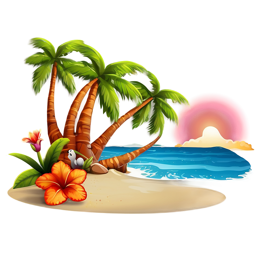 Cartoon Aloha Scene Png Dyh77