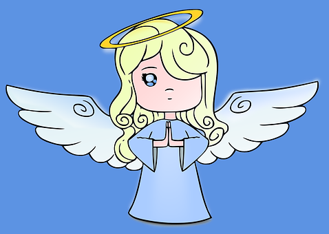 Cartoon Angel Praying Illustration