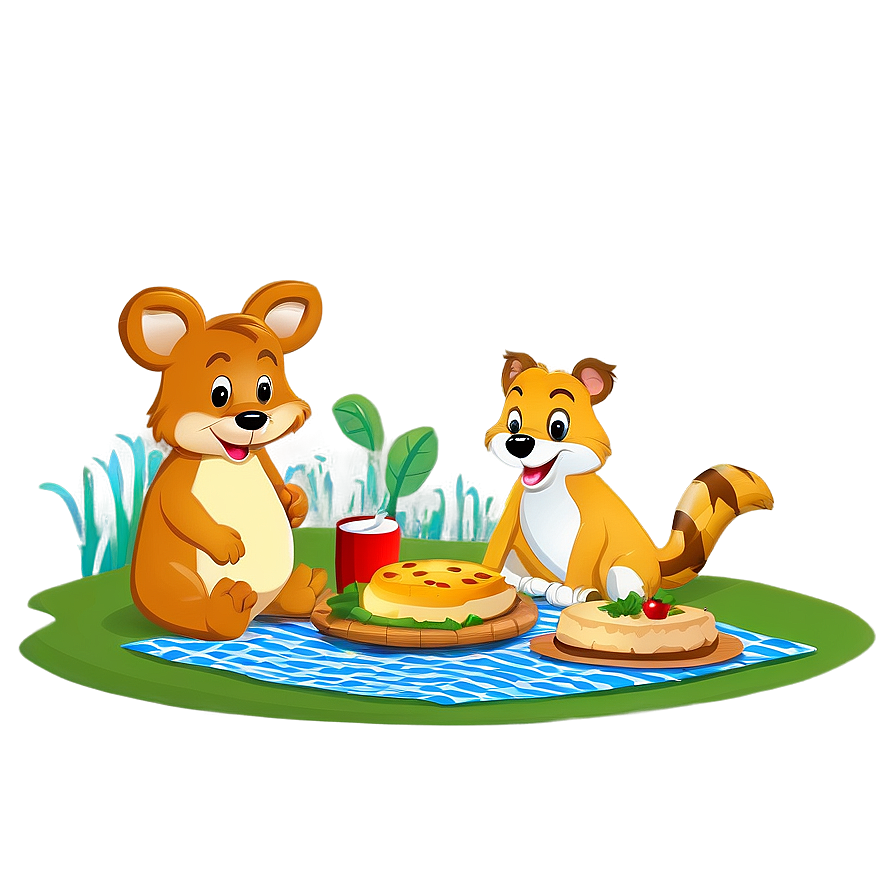 Cartoon Animal Picnic Scene Png 86