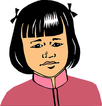 Cartoon Asian Child Portrait