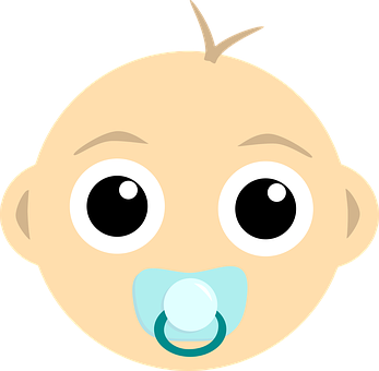 Cartoon Baby Facewith Pacifier