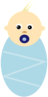 Cartoon Baby With Pacifier