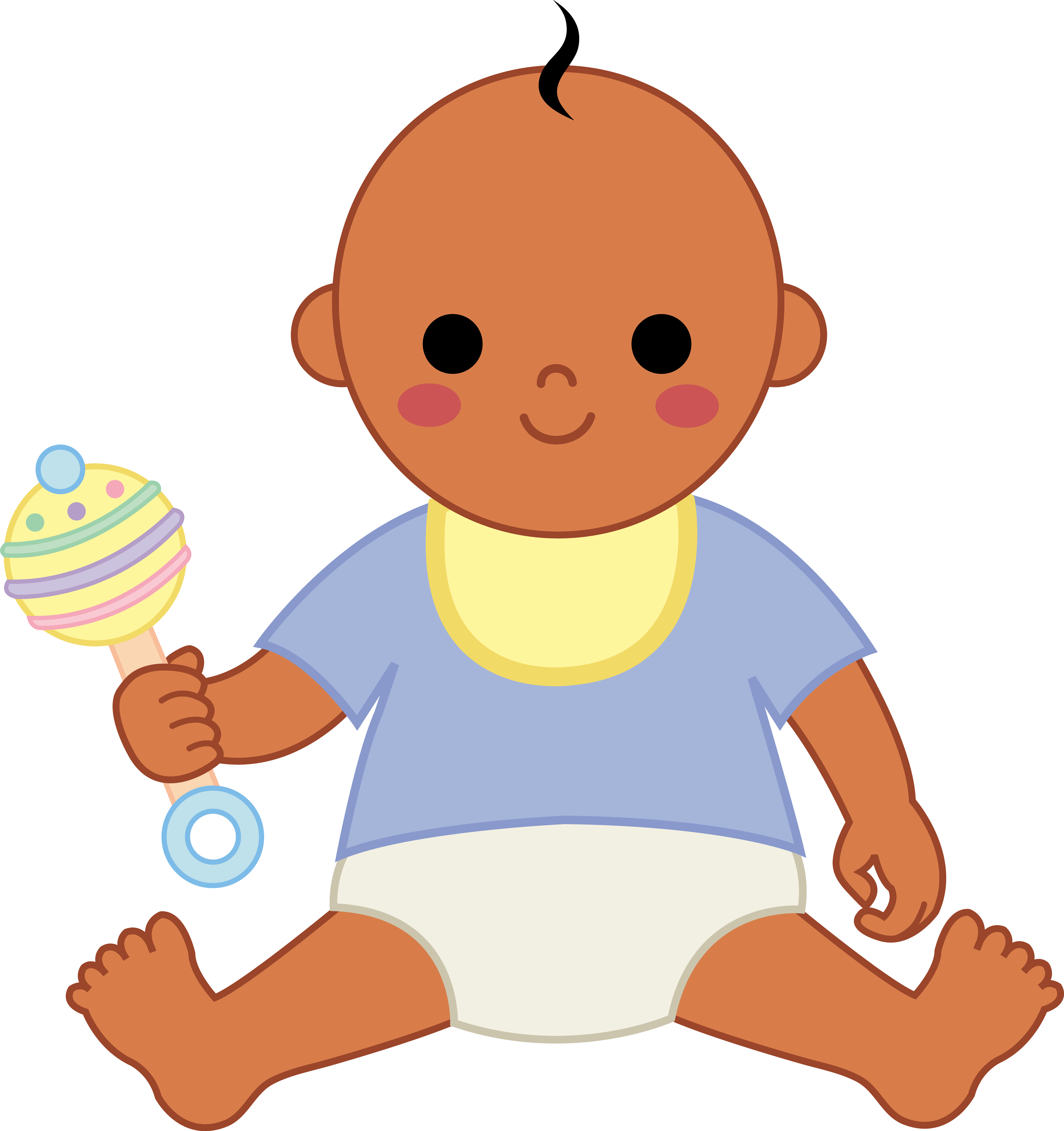 Cartoon Baby With Rattle.png